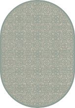 Рельефный ковер в гостиную зеленый из вискозы GENOVA R 38036 6555 90 ОВАЛ