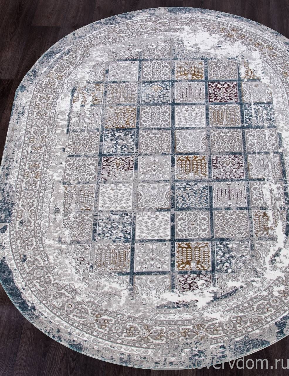 Ковер QUANTUM 03004G GREY / GREY Овал Ковер QUANTUM 03004G GREY / GREY Овал