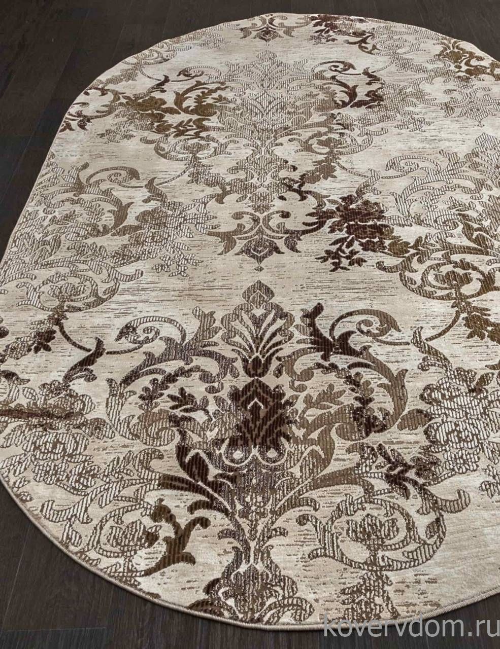 Ковер QUANTUM 03011B BROWN / BROWN Овал Ковер QUANTUM 03011B BROWN / BROWN Овал