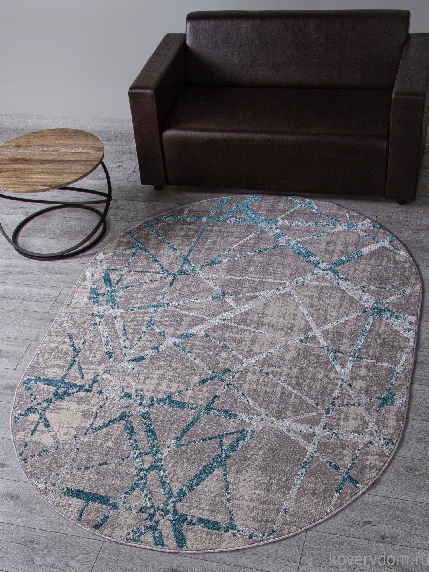 Ковер LIMAN F478 GRAY-BLUE Овал