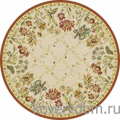 Рельефный ковер из вискозы GENOVA Цветы 38262 6282 60 КРУГ