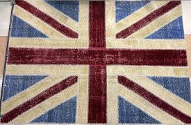 Круглый ковер винтажный ручной работы Британский флаг Vintage Flag Patchwork 230315