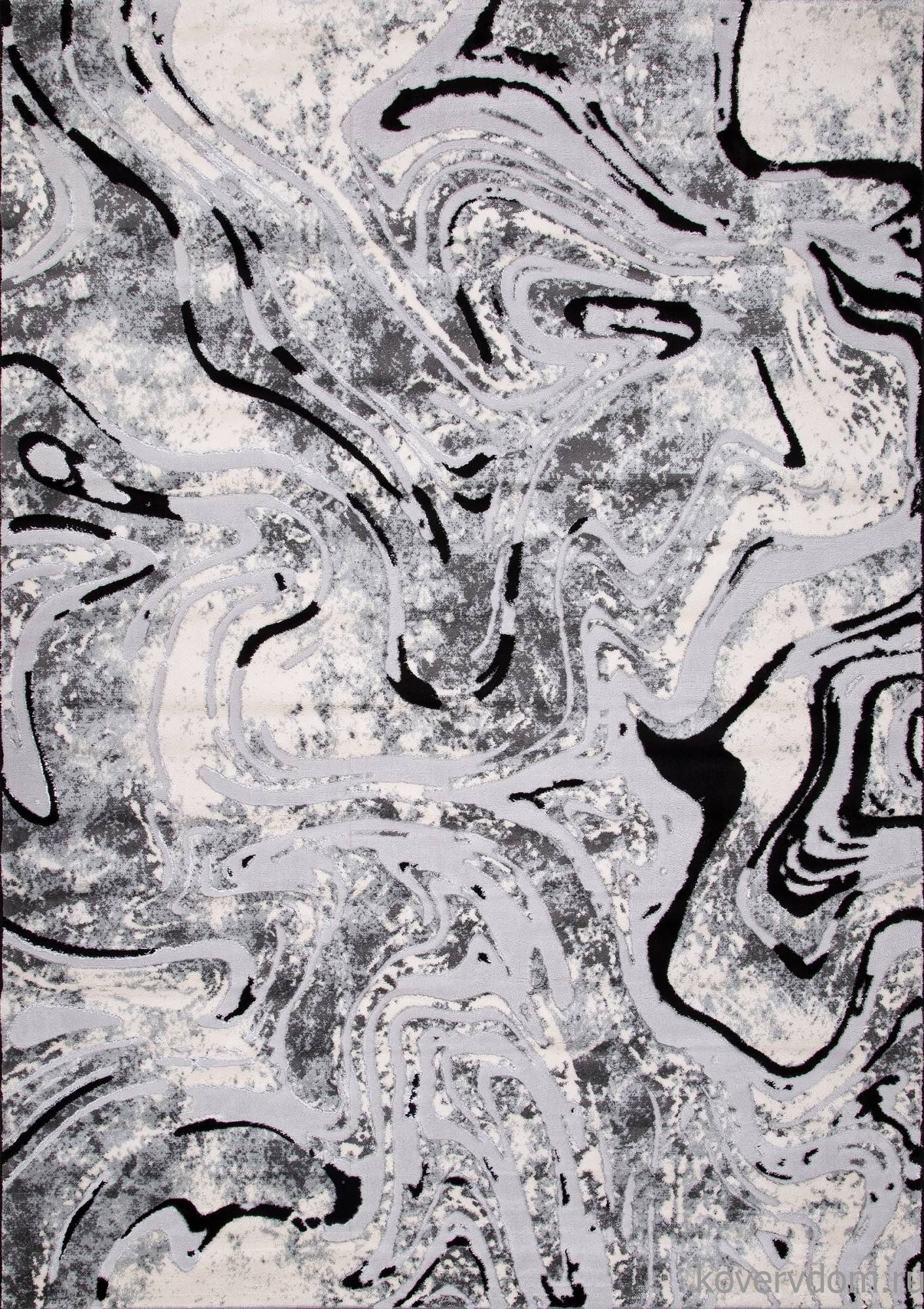 Ковер Valentino Y500B LIGHT GREY SHIRINK / BLACK