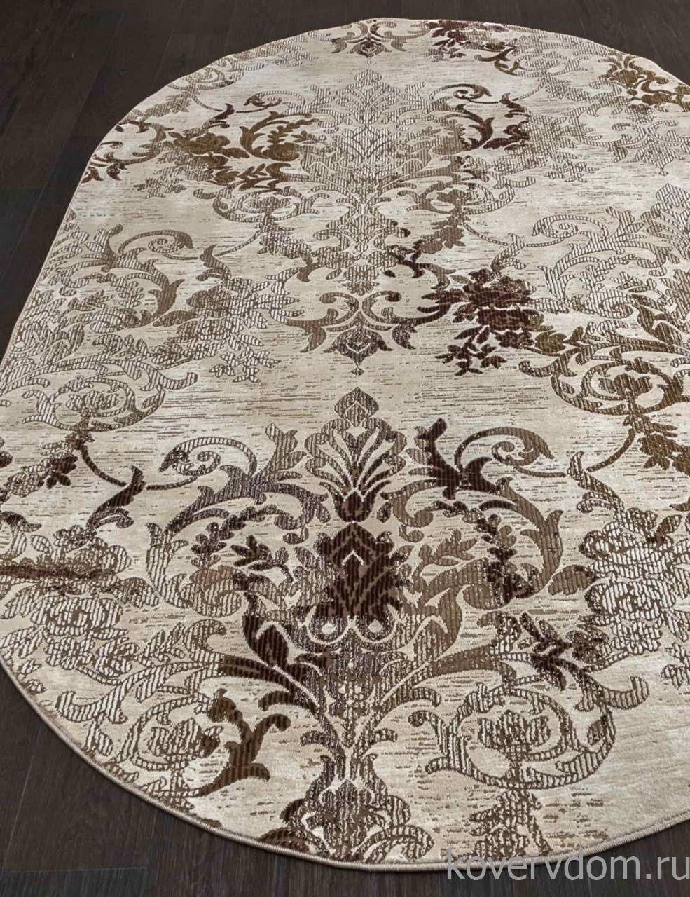 Ковер QUANTUM 03011B BROWN / BROWN Овал Ковер QUANTUM 03011B BROWN / BROWN Овал