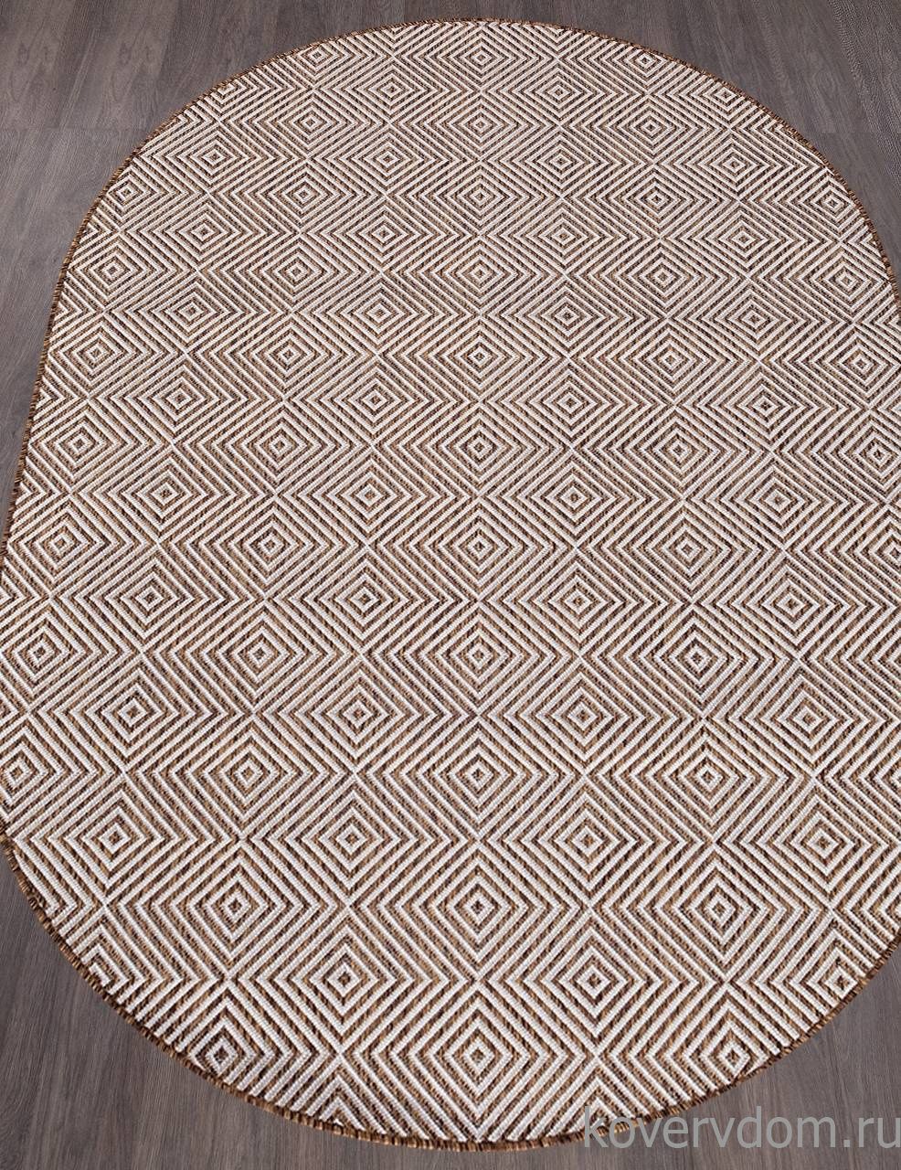 Ковер циновка VEGAS S006 CREAM-BROWN Овал Ковер циновка VEGAS S006 CREAM-BROWN Овал